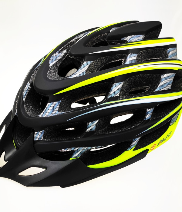 Cyklistick&aacute; prilba AVO-41 carbon - zelenožlt&aacute;