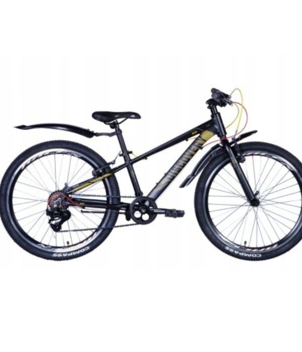 Bicykel AL 24 Discovery QUBE 11,5 black-yellow